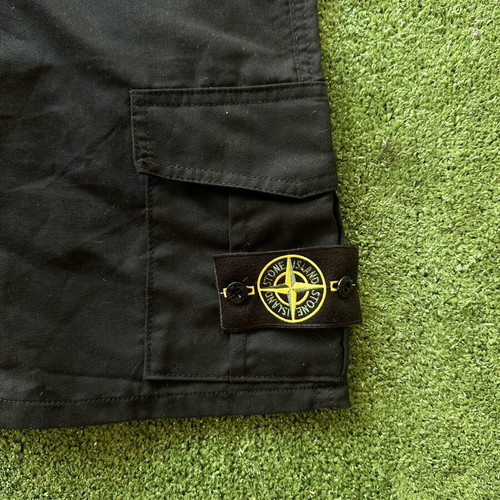 Stone Island black cargo shorts, size S