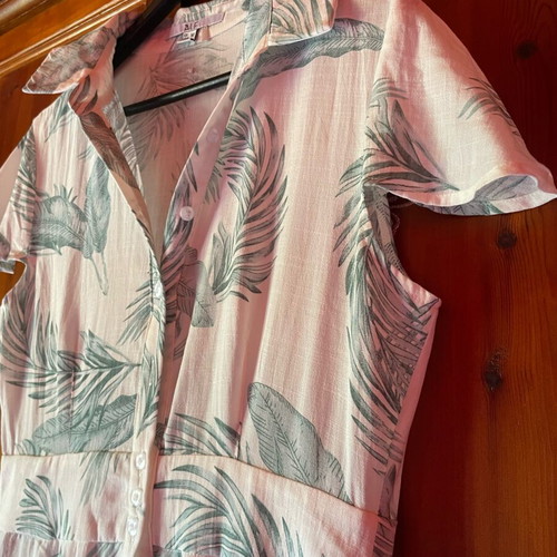 A.L.E. dress like new, viscose, white and turquoise, size M