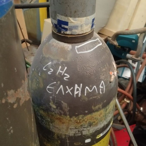Oxygen collection for cutting and welding like new, military transport trolley Germany