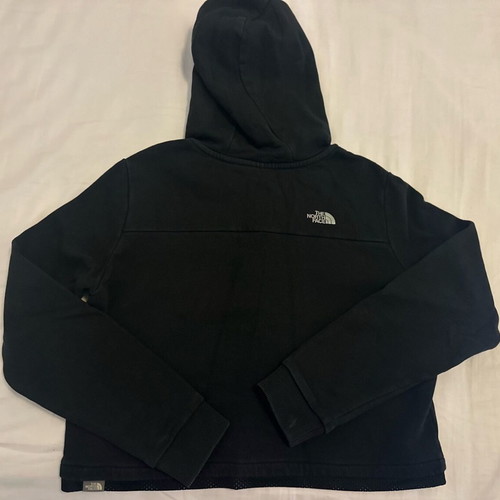 The North Face black cropped hoodie for girls 10-12 years, like new