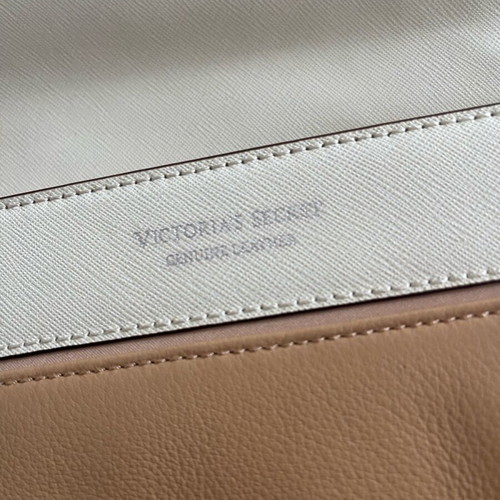 Victoria’s Secret leather clutch/shoulder bag like new, beige and brown