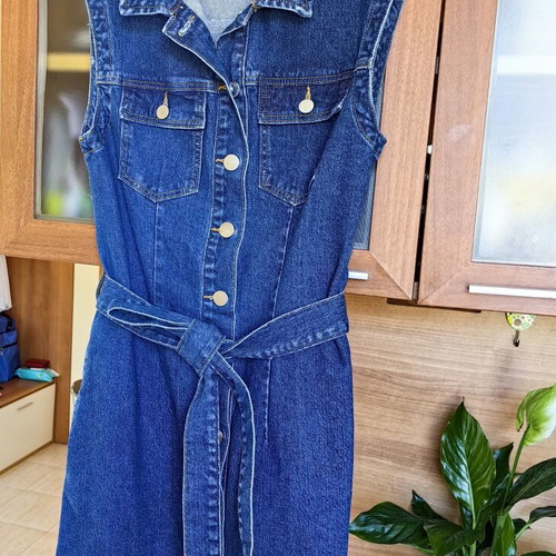 Denim dress for women, size 38, blue