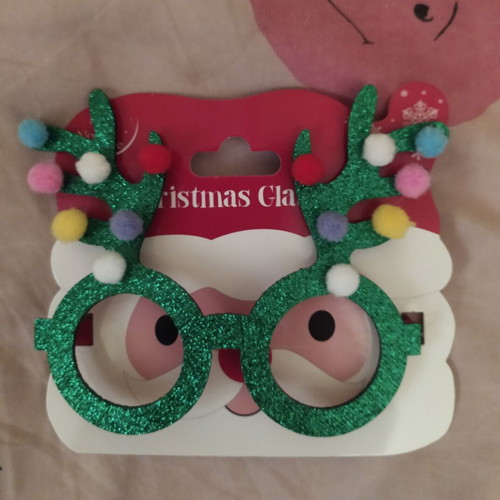 Christmas Glasses new with glitter, fun xmas