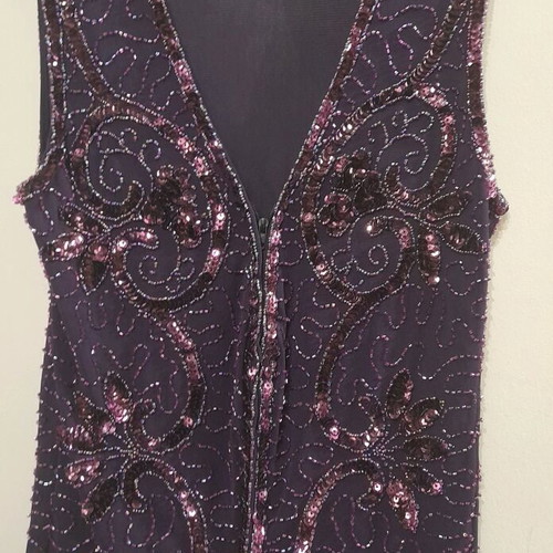 Cinema Elastic Embroidered Top With Sequins Like New One Size