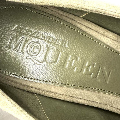 Alexander McQueen skull high heel shoes, green, size 39