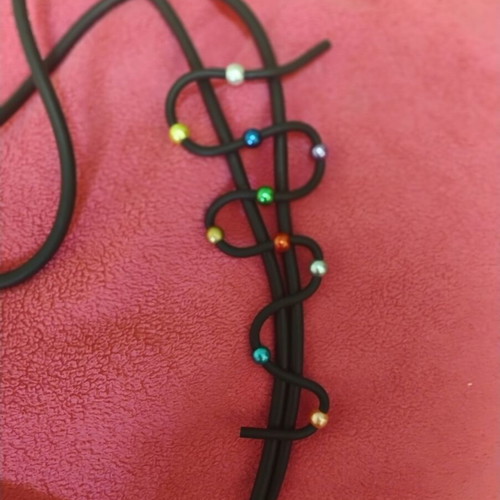 Modern necklace made of rubber, colorful, new