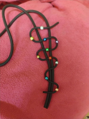 Modern necklace made of rubber, colorful, new