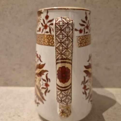 Société Céramique Maastricht antique earthenware pitcher with gold lustre