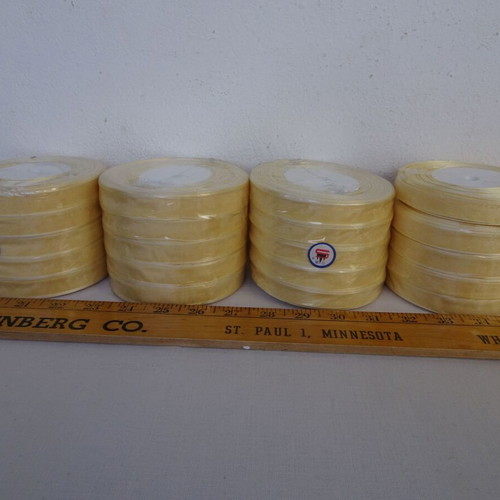 Organza ribbons vintage, like new, pack of 20 rolls 15 mm champagne cream