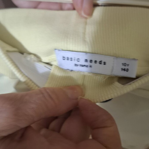 Girls' cotton shorts used, lemon yellow, size 140 cm, age 10