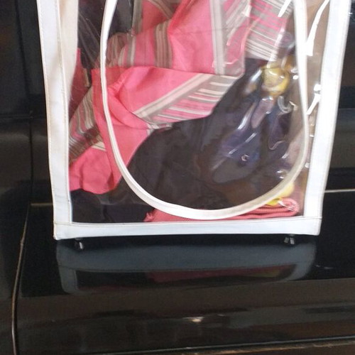 Transparent plastic bag white like new, very fashionable