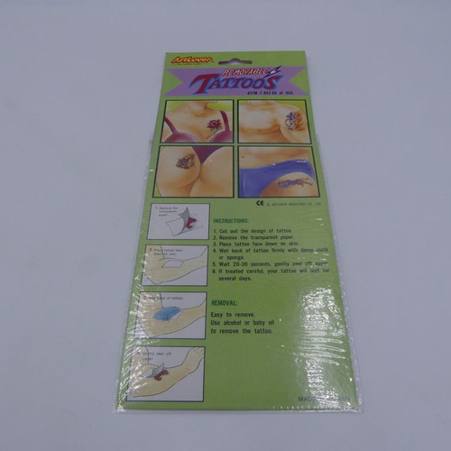 Vintage 1993 Art Lover removable tattoos sealed pack #6 new