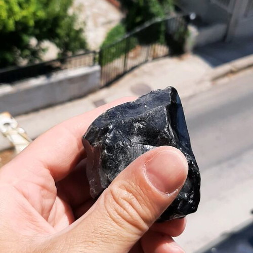 Obsidian natural volcanic rock from Armenia, new
