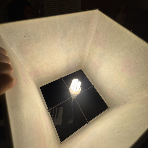 Ceiling room light with painted flowers