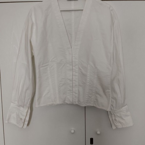 Zara white cotton corset-style shirt new, small medium