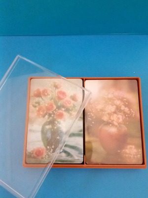 Playing cards with designs new, set of 2, in plastic packaging