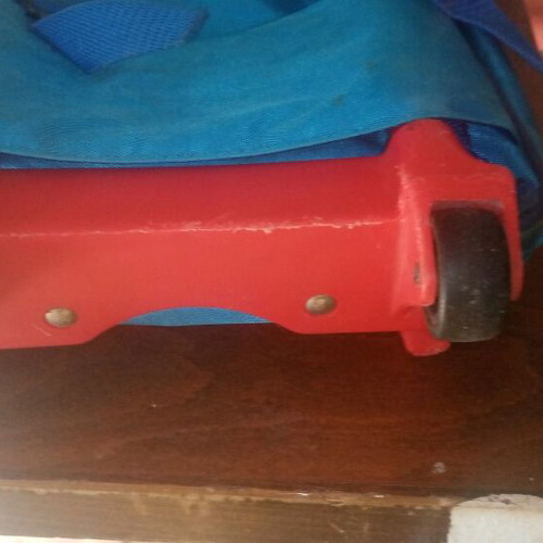 Vintage school bag used with wheels and compartment