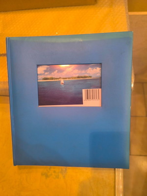 Blue photo album with cover window like new