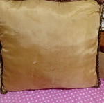 Handmade vintage folk figure pillow used