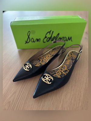 Sam Edelman Aggie Slingback shoes like new, black leather, size 38