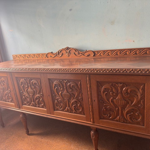 Handcrafted woodcarved dining set by Arapogiannis