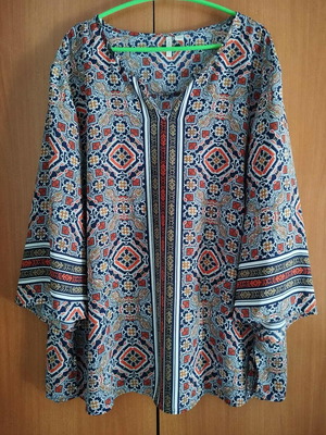 Cato ethnic shirt with three-quarter sleeves, like new, size XL