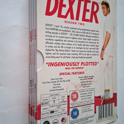 Dexter Season 2 DVD box set used with English subtitles