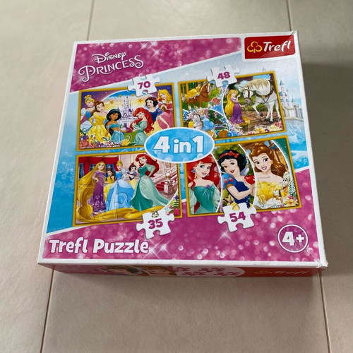 Disney Princess 4 in 1 Trefl Puzzle used