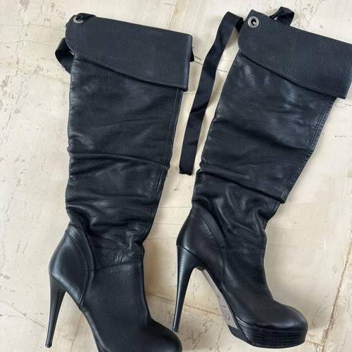 Black Leather Boots size 39, genuine leather, like new