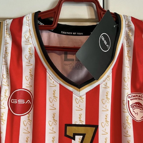 GSA Olympiacos B.C. Anniversary Spanoulis Limited Edition Men's Basketball Jersey new