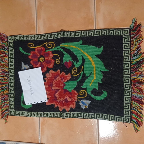 Handmade embroidered rug like new