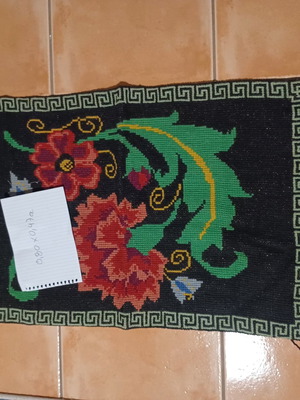 Handmade embroidered rug like new