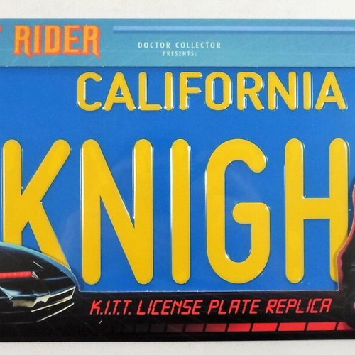 Doctor Collector Knight Rider K.I.T.T. License Plate Prop Set new