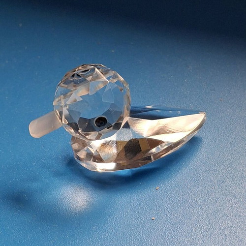 Glass figurines dolphin and duck used, mirror base