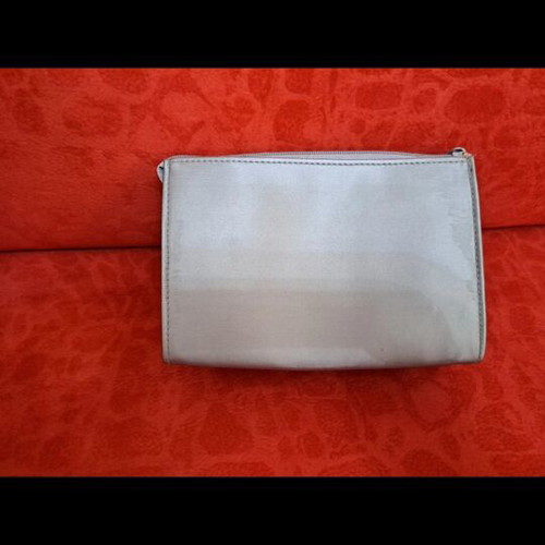 Dior Vintage Toiletry Bag Gray-Silver Satin New
