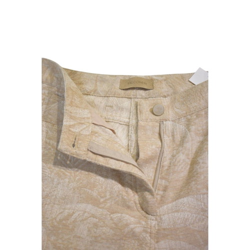 Falconeri Beige Jacquard Wide Leg Trousers, Size S