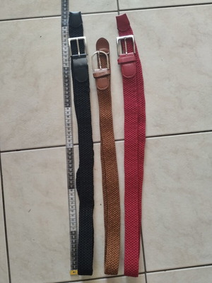 Ελαστικές ζώνες σετ 3 σαν καινούργιες, ρυθμιζόμενες, μαύρη και καφέ