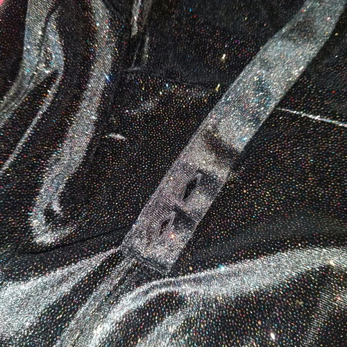 Terranova black one-piece jumpsuit with glitter like new, size XS