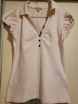 Burberry Polo T-Shirt used, soft pink, cotton, small stain