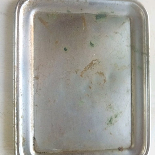 Metal tray used, coffee shop style 30x25 cm