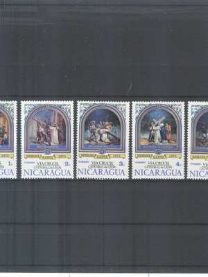 Νικαράγουα σειρά 5 γραμματοσήμων, θέμα τα Πάθη του Χριστού