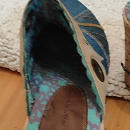 Fornarina Vintage Denim Wedges Mules Y2K Style Size 39 Like New