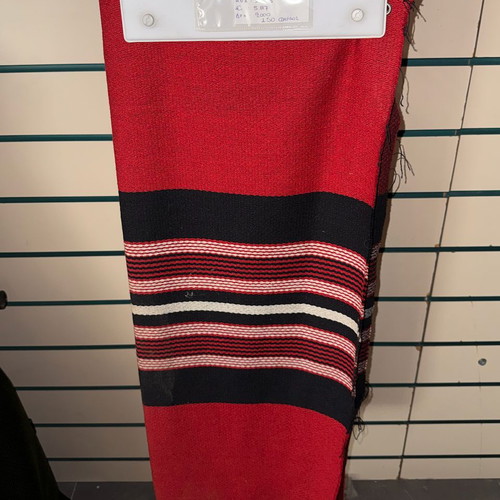 Traditional woven fabric red-black stripes new