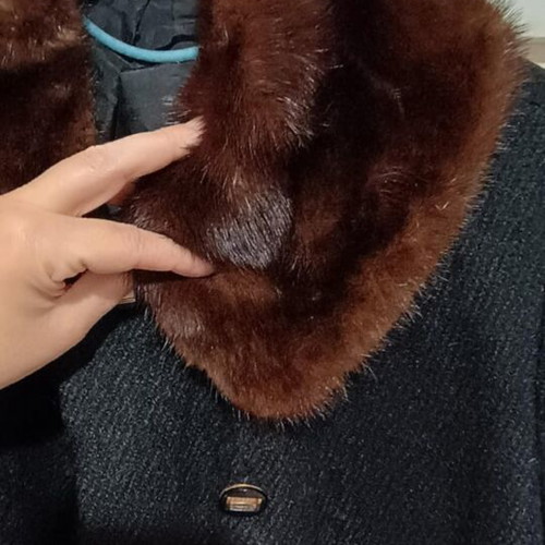 Handmade coat like new with fur on collar and sleeves, size L