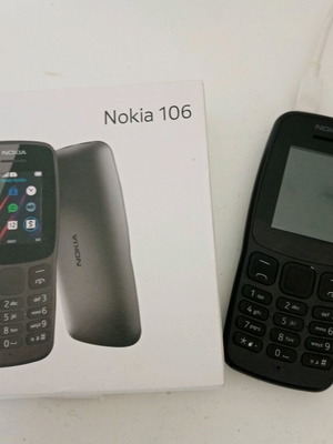 Nokia 106 обикновен телефон dual sim като нов, черен