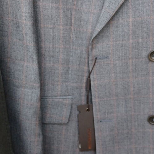 Men's gray wool double-breasted suit Portobello's new