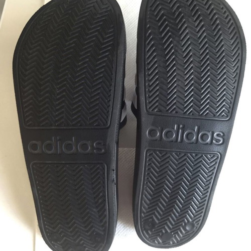 Adidas slippers black and white, size 42