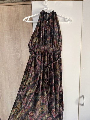 Oysho medium midi dress, colorful, backless with belt