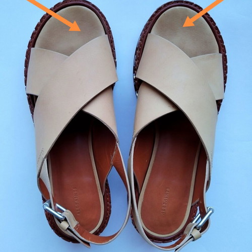 Allsaints Ruse leather cross sandals, light brown, size 39