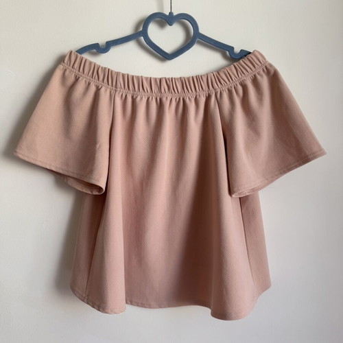 Missi London Bardot Off Shoulder Top blush pink S/M like new